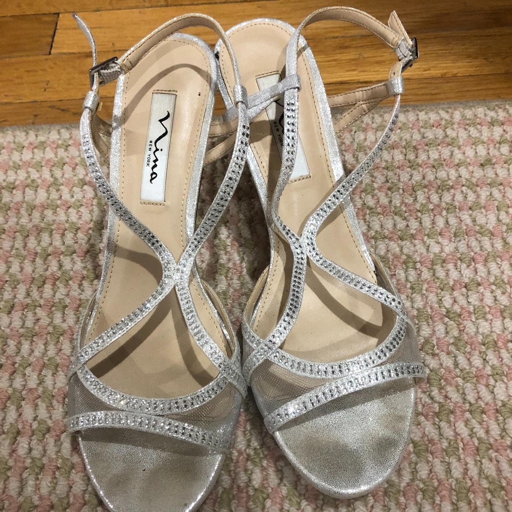 Nina Three Inch Silver Heels